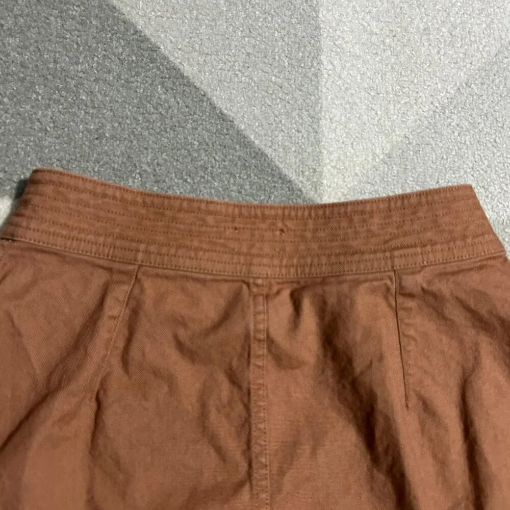 Madewell Rusty Brown Snap Front A-Line Raw Hem Mini Skirt Women's Size 00‎